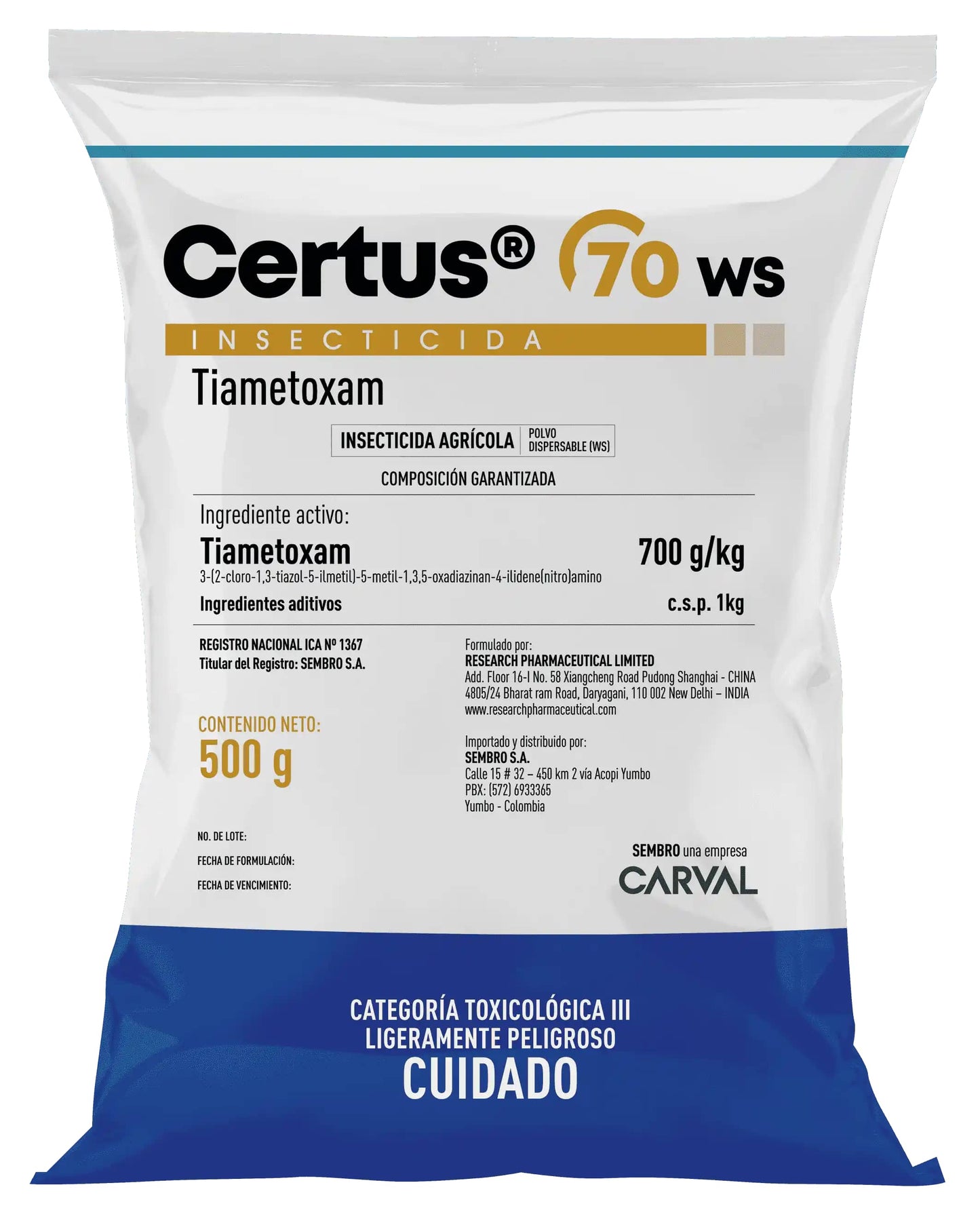 Insecticida Certus 70 WS 500g